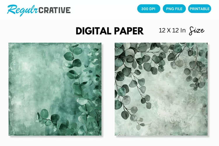 Eucalyptus Seamless Pattern, Eucalyptus Digital Paper