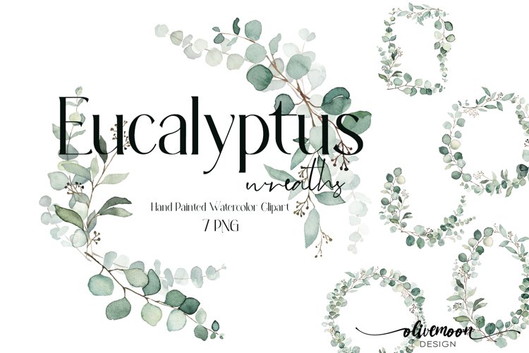 greenery botanical wreaths clipart