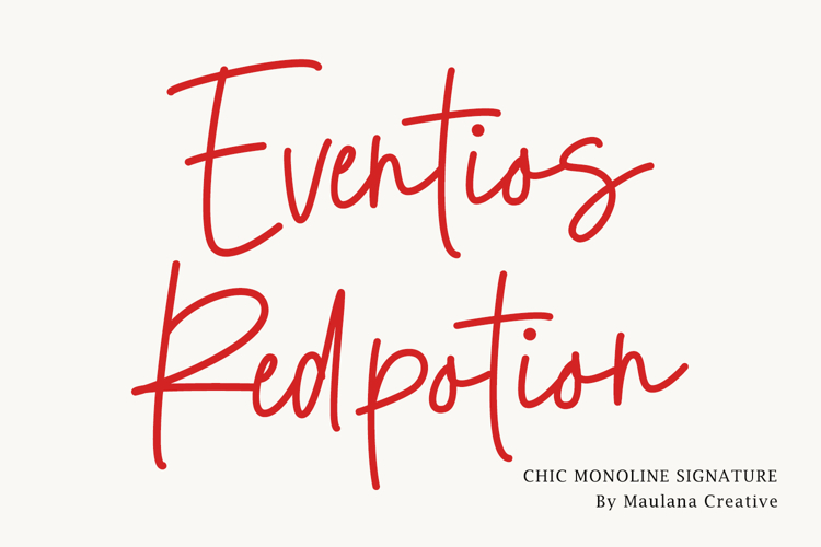 Eventios Redpotion Chic Monoline Signature Font
