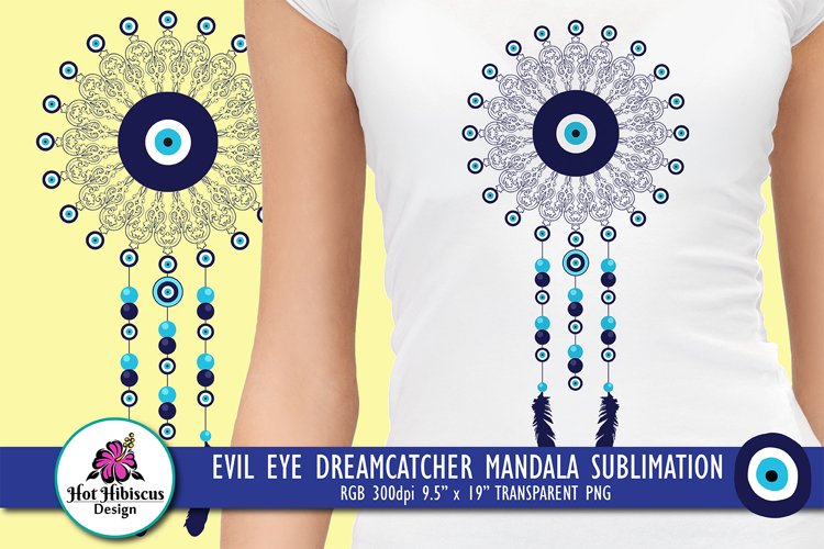 boho evil eye mandala dreamcatcher sublimation