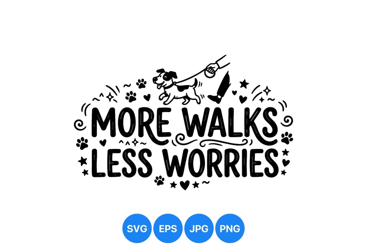 Hand Drawn Dog Walking SVG Clipart Design