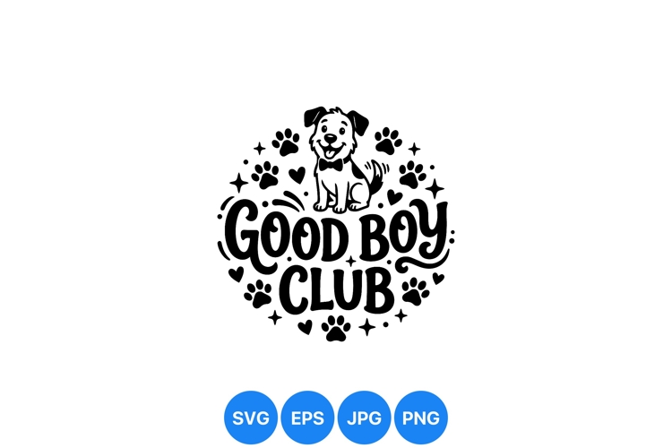 Cute Good Boy Dog Illustration SVG Design