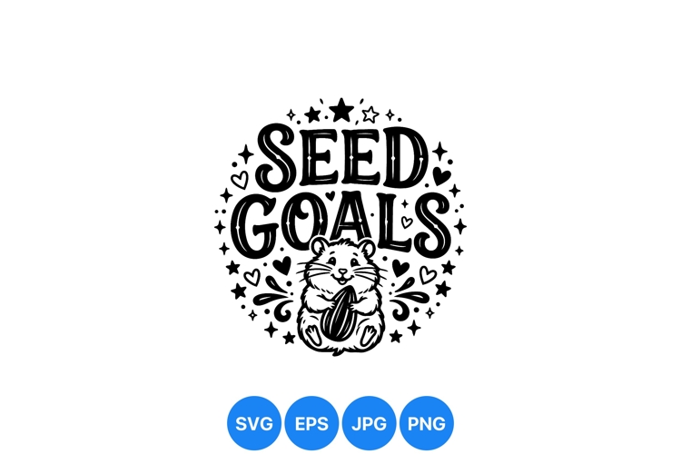 Cute Hamster Holding Seed SVG Illustration Design