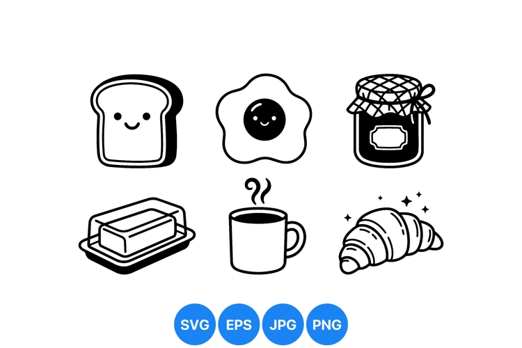 Breakfast Clipart Black and White