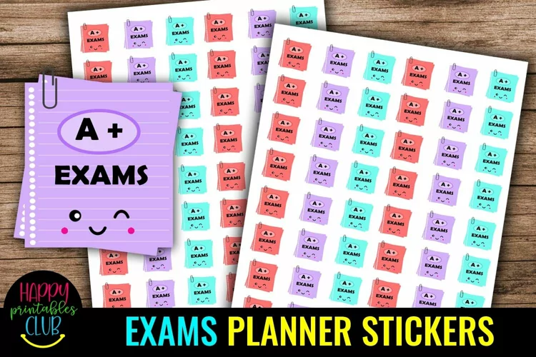 Exams Planner Stickers I Student School Planner Stickers