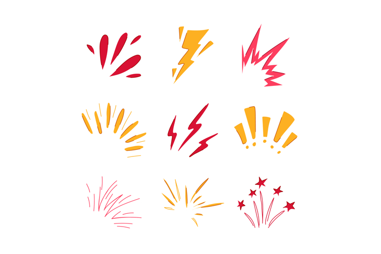 exclamation doodle set cartoon