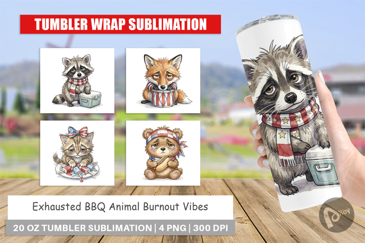 Exhausted BBQ Animal Burnout Tumbler