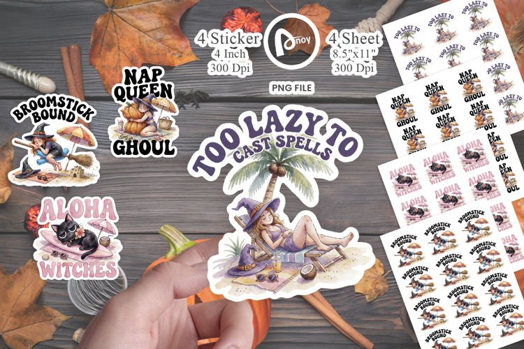 Witch Vacation Quotes Sticker