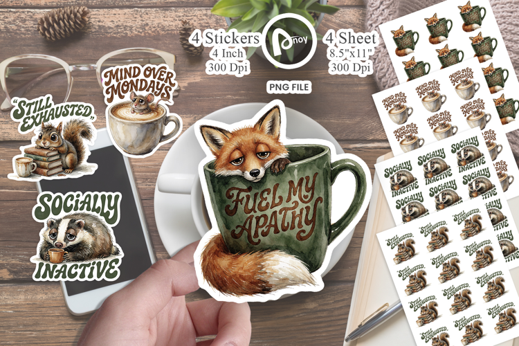 Forest Coffee Overdose Sticker