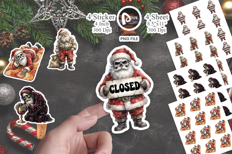 Gothic Holiday Burnout Sticker