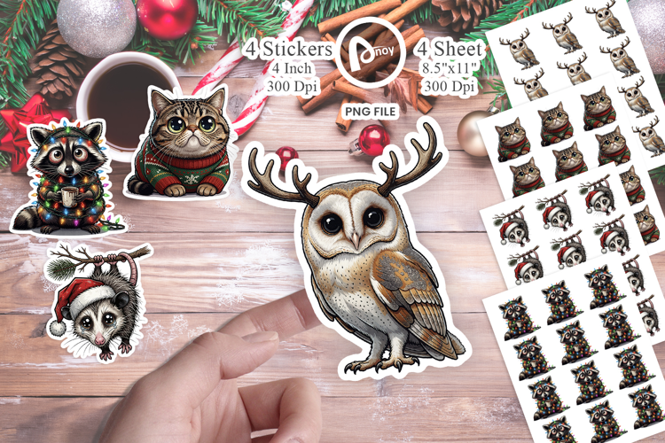 Exhausted Holiday Animal Sticker