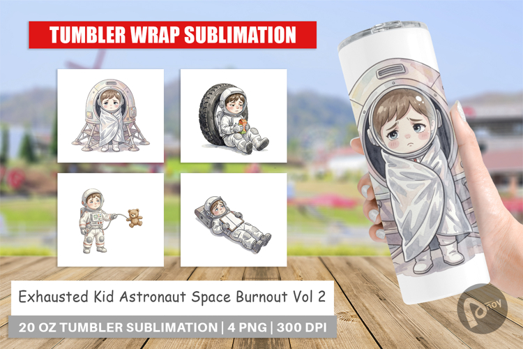 Exhausted Kid Astronaut Tumbler