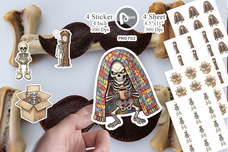 Exhausted Lazy Dad Bone Sticker