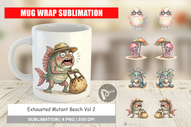 Exhausted Mutant Beach Mug Wrap