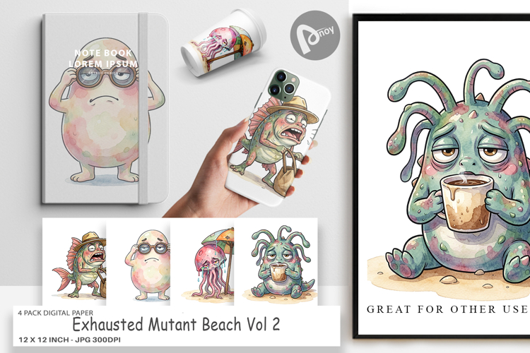 Exhausted Mutant Beach Digital Paper