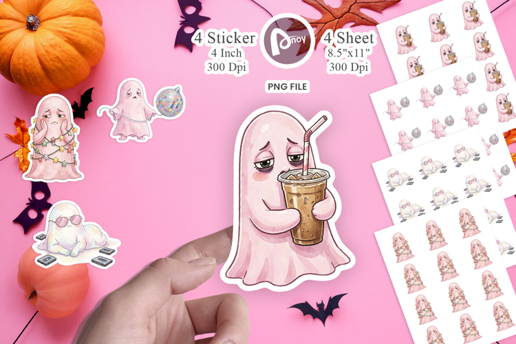 Exhausted Ghost Pink Sticker