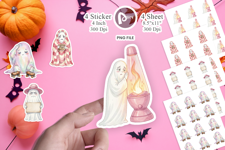 Exhausted Ghost Pink Sticker