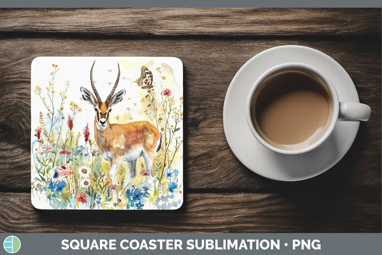 Exotic Animals Antelope Square Coaster Sublimation Coaster D