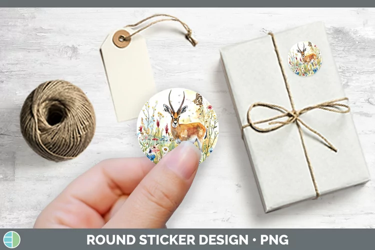 Exotic Animals Antelope Stickers | Round Labels Designs