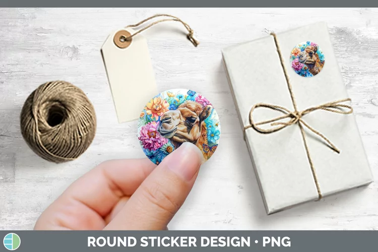 Exotic Animals Camel Stickers | Round Labels Designs