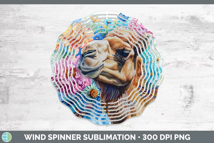 Exotic Animals Camel Wind Spinner Sublimation Spinner Design