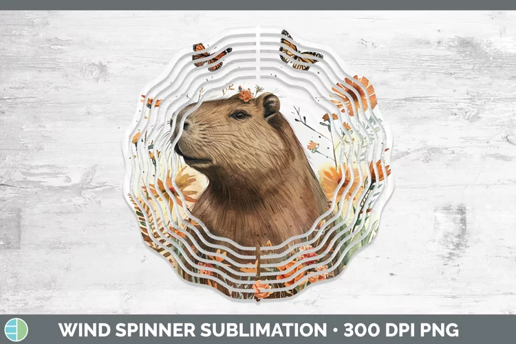 Exotic Animals Capybara Wind Spinner Sublimation Spinner Des