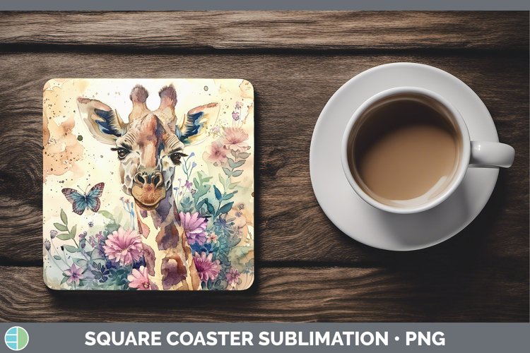 Exotic Animals Giraffe Square Coaster Sublimation Coaster De