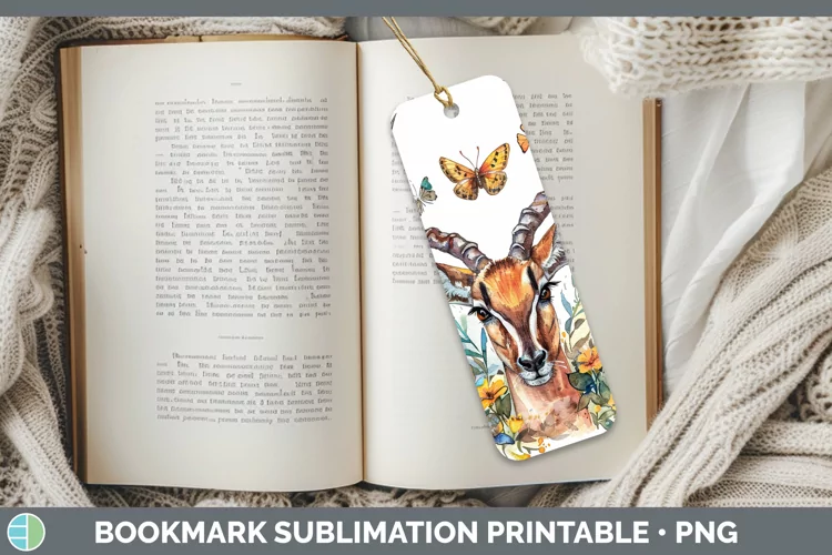 Exotic Animals Impala Bookmark Sublimation Printable Designs