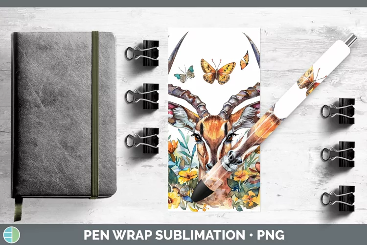 Exotic Animals Impala Pen Wrap Sublimation Epoxy Pen Designs