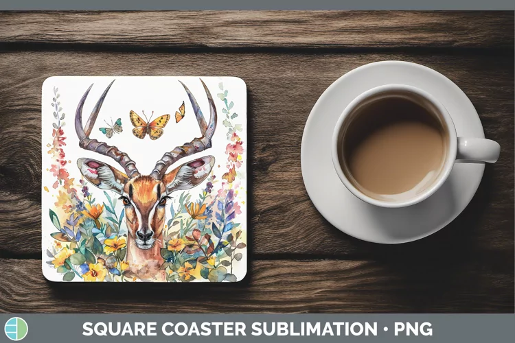 Exotic Animals Impala Square Coaster Sublimation Coaster Des