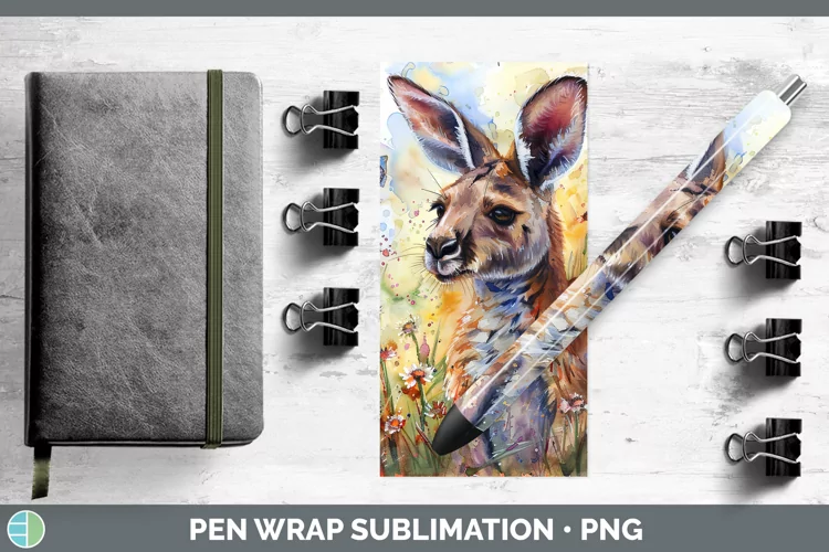 Exotic Animals Kangaroo Pen Wrap Sublimation Epoxy Pen Desig