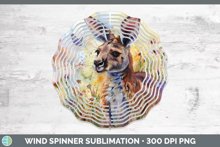 Exotic Animals Kangaroo Wind Spinner Sublimation Spinner Des