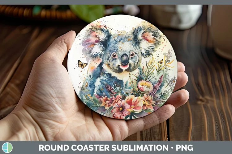 Exotic Animals Koala Round Coaster Sublimation Coaster Desig