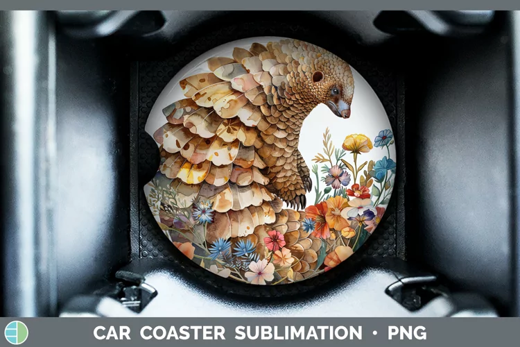 Exotic Animals Pangolin Car Coaster Sublimation Coaster Desi