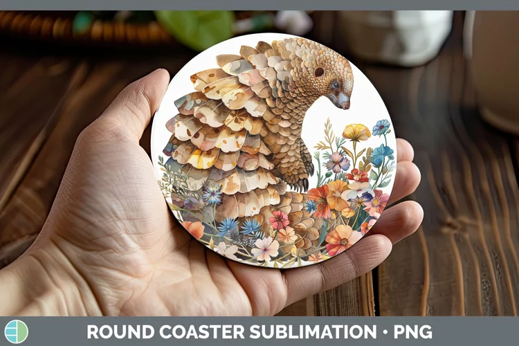 Exotic Animals Pangolin Round Coaster Sublimation Coaster De