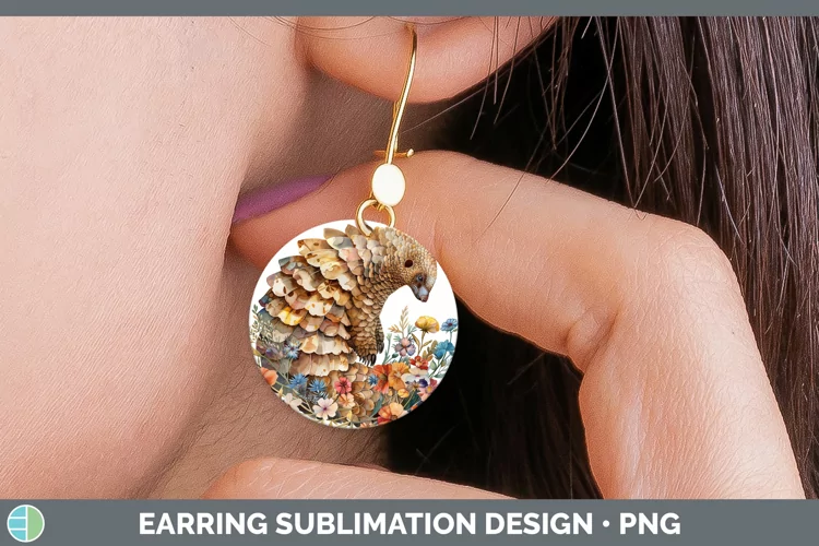 Exotic Animals Pangolin Round Earrings Sublimation Earrings