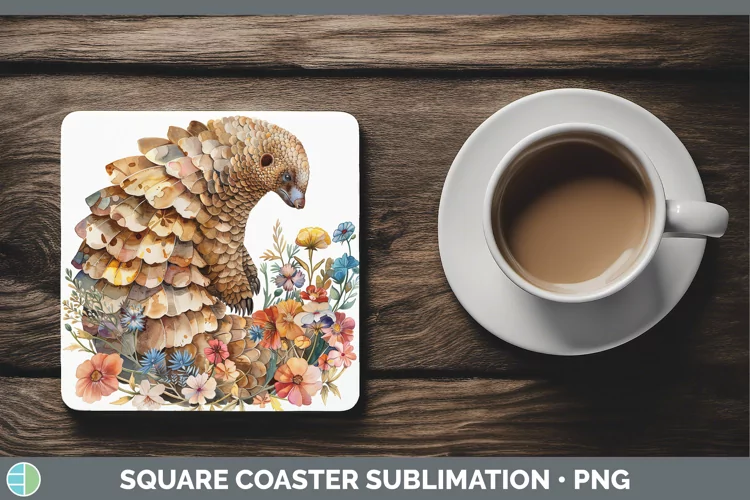 Exotic Animals Pangolin Square Coaster Sublimation Coaster D