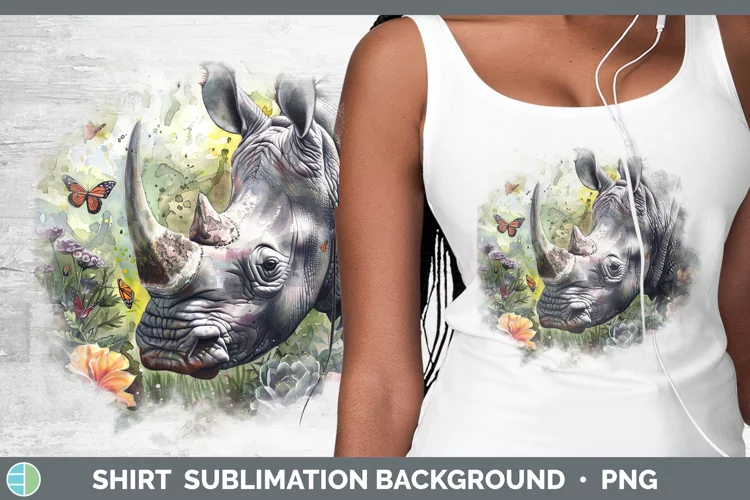 Exotic Animals Rhino Shirt Sublimation Sublimation Backgroun