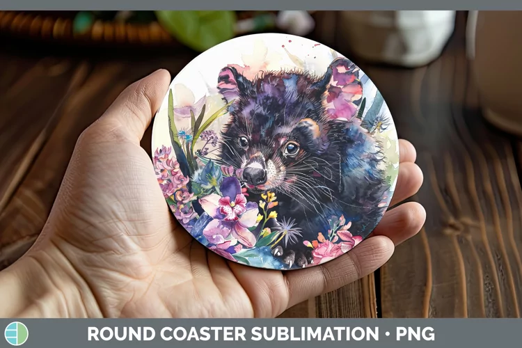 Exotic Animals Tasmanian Devil Round Coaster Sublimation Coa