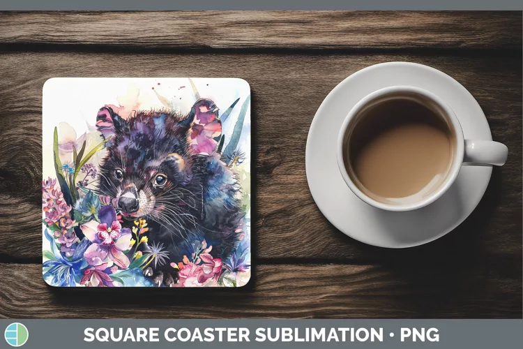 Exotic Animals Tasmanian Devil Square Coaster Sublimation Co