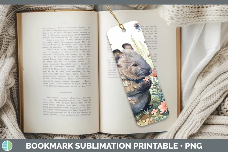 Exotic Animals Wombat Bookmark Sublimation Printable Designs
