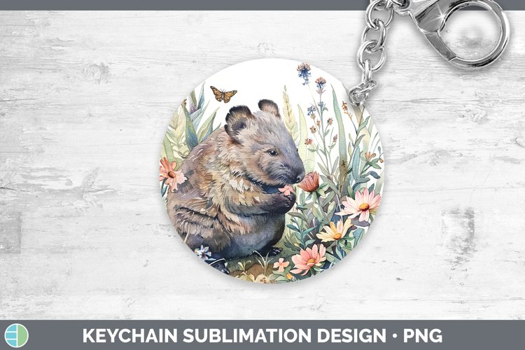 Exotic Animals Wombat Keychain Sublimation Keyring Designs