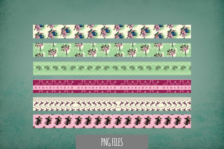 Exotic Bird Seamless Pattern Strips example image 1