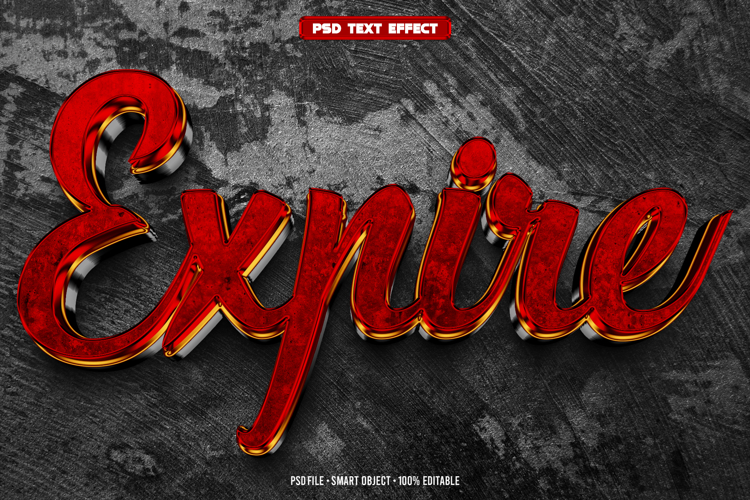 Expire 3D editable text effect