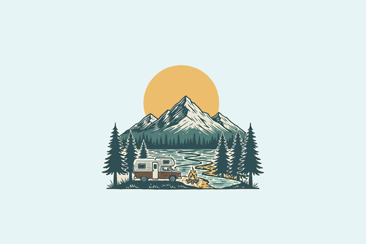 Camper Vector Image 13