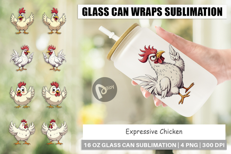 Glass Can Expressive Chicken