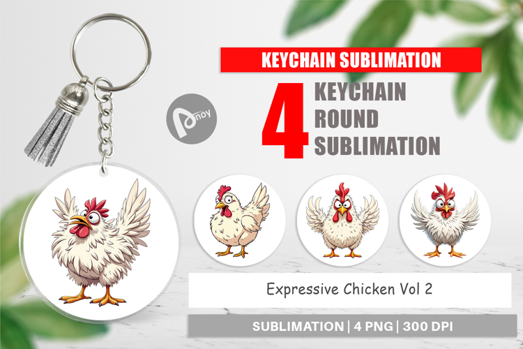 Keychain Expressive Chicken