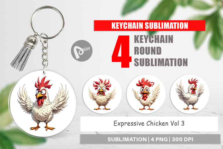 Keychain Expressive Chicken