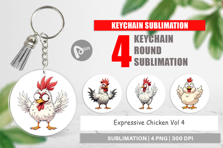 Keychain Expressive Chicken