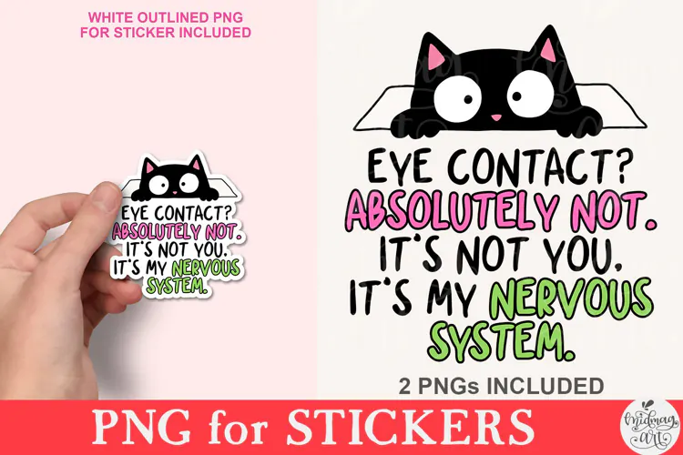 Anxious Black Cat PNG